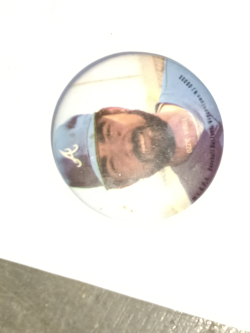 Vintage 1980s Atlanta Braves Ozzie Vigil Pinback Unused